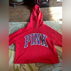Red PINK Cropped Sweater